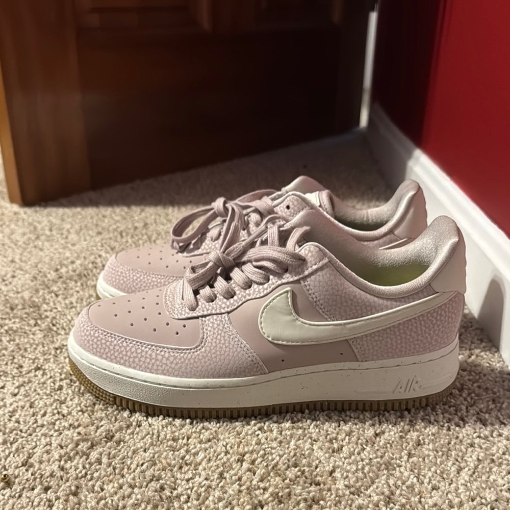 Nike Pink and White Sneakers Air Force 1
